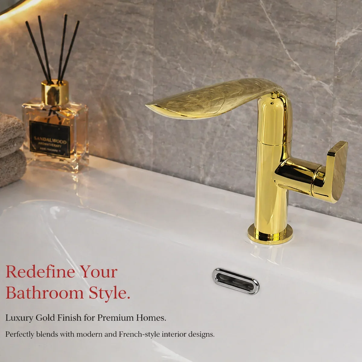 Polished Gold Bathroom Faucet, Solid Brass Unique Leaf-Shaped Waterfall Spout Single Handle Basin Mixer Tap, Deck Mount Hot Cold
Polished Gold Bathroom Faucet, Solid Brass Unique Leaf-Shaped Waterfall Spout Single Handle Basin Mixer Tap, Deck Mount Hot Cold