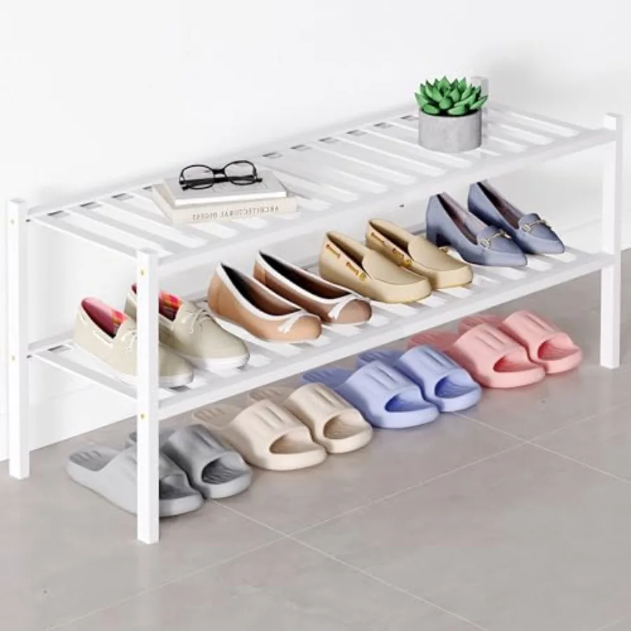 Bamboo Shoe Rack for Closet, Long Wooden Shoe Organizer, Stackable 14 Vertical Slats Wood Shoe Storage Shelf for Entryway, One-
Bamboo Shoe Rack for Closet, Long Wooden Shoe Organizer, Stackable 14 Vertical Slats Wood Shoe Storage Shelf for Entryway, One-