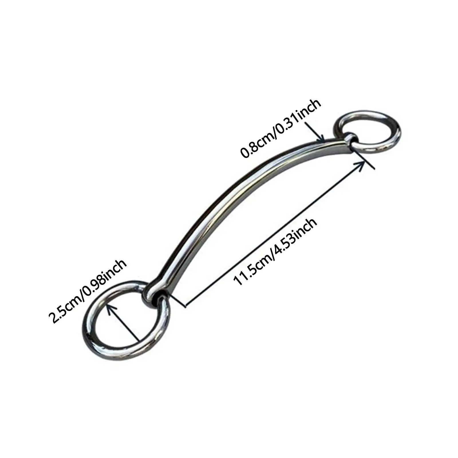 Adjustable Stainless Steel Horse Snaffle Bit with 25mm Rings Equestrian Accessory for Horse Training