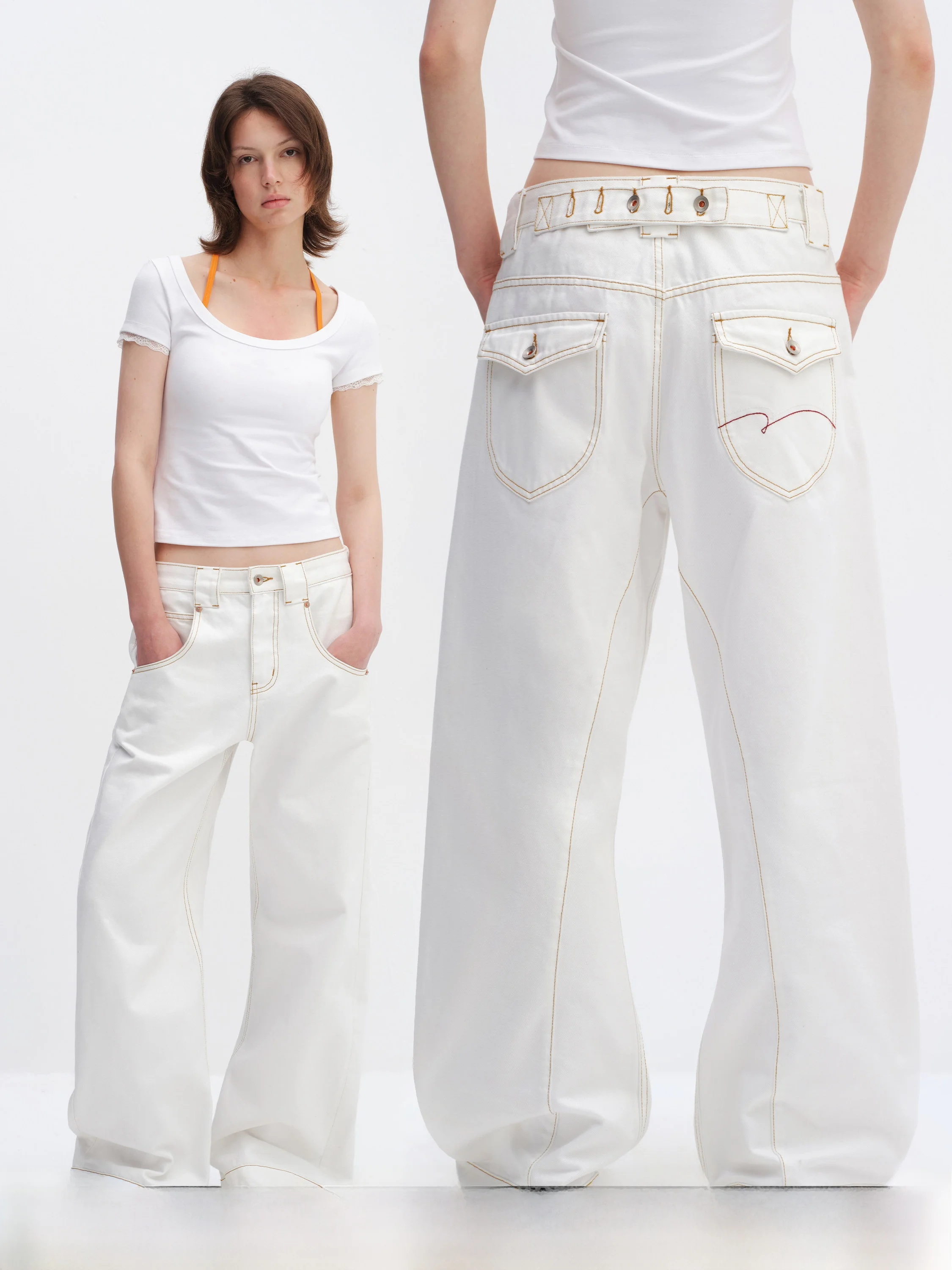 White Paris Button Wide Leg Jeans Women's Loose Fit Lej Version Tapered Knife Denim Pants mid Waist Cotton Blend
White Paris Button Wide Leg Jeans Women's Loose Fit Lej Version Tapered Knife Denim Pants mid Waist Cotton Blend