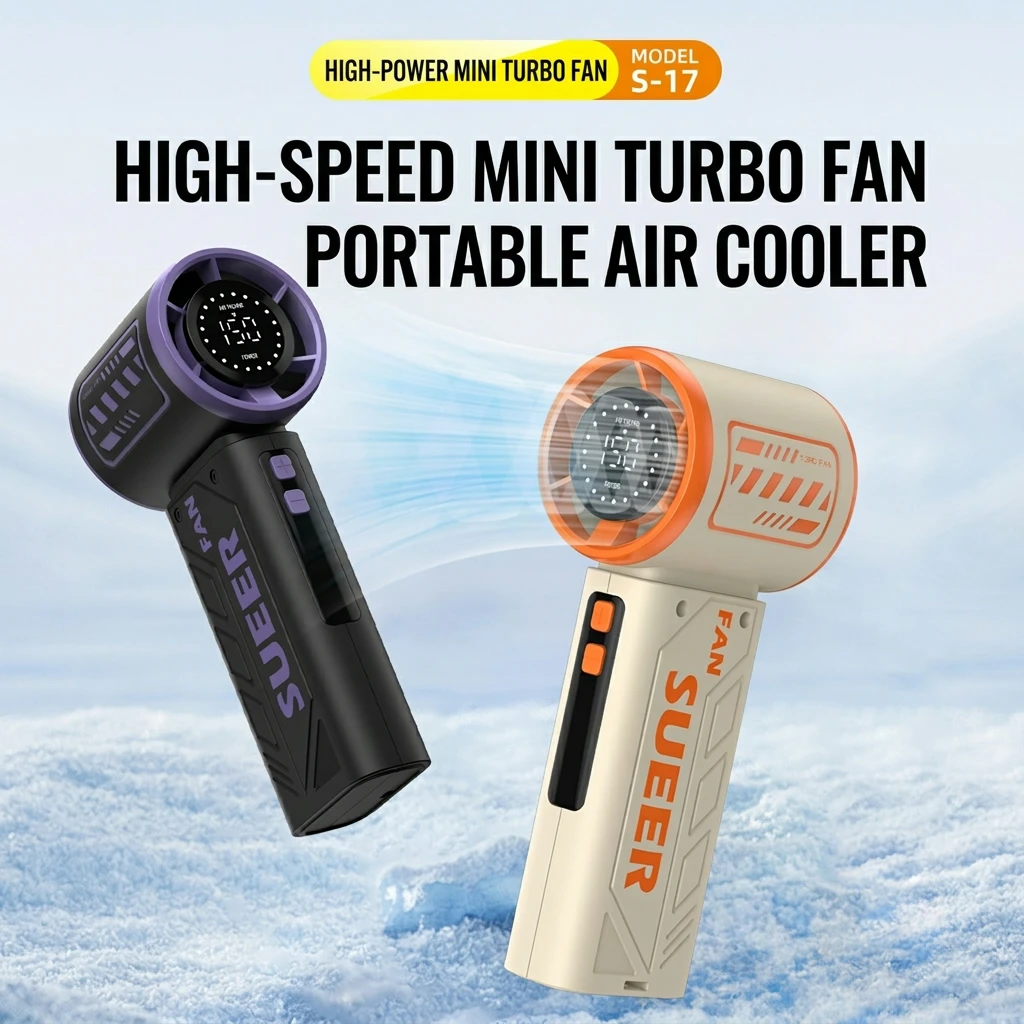 High Speed Portable Fan 3600mAh Long Battery Life 150-Speed Stepless Adjustment LED Display Turbo Blade Mini Handheld Air Cooler
High Speed Portable Fan 3600mAh Long Battery Life 150-Speed Stepless Adjustment LED Display Turbo Blade Mini Handheld Air Cooler