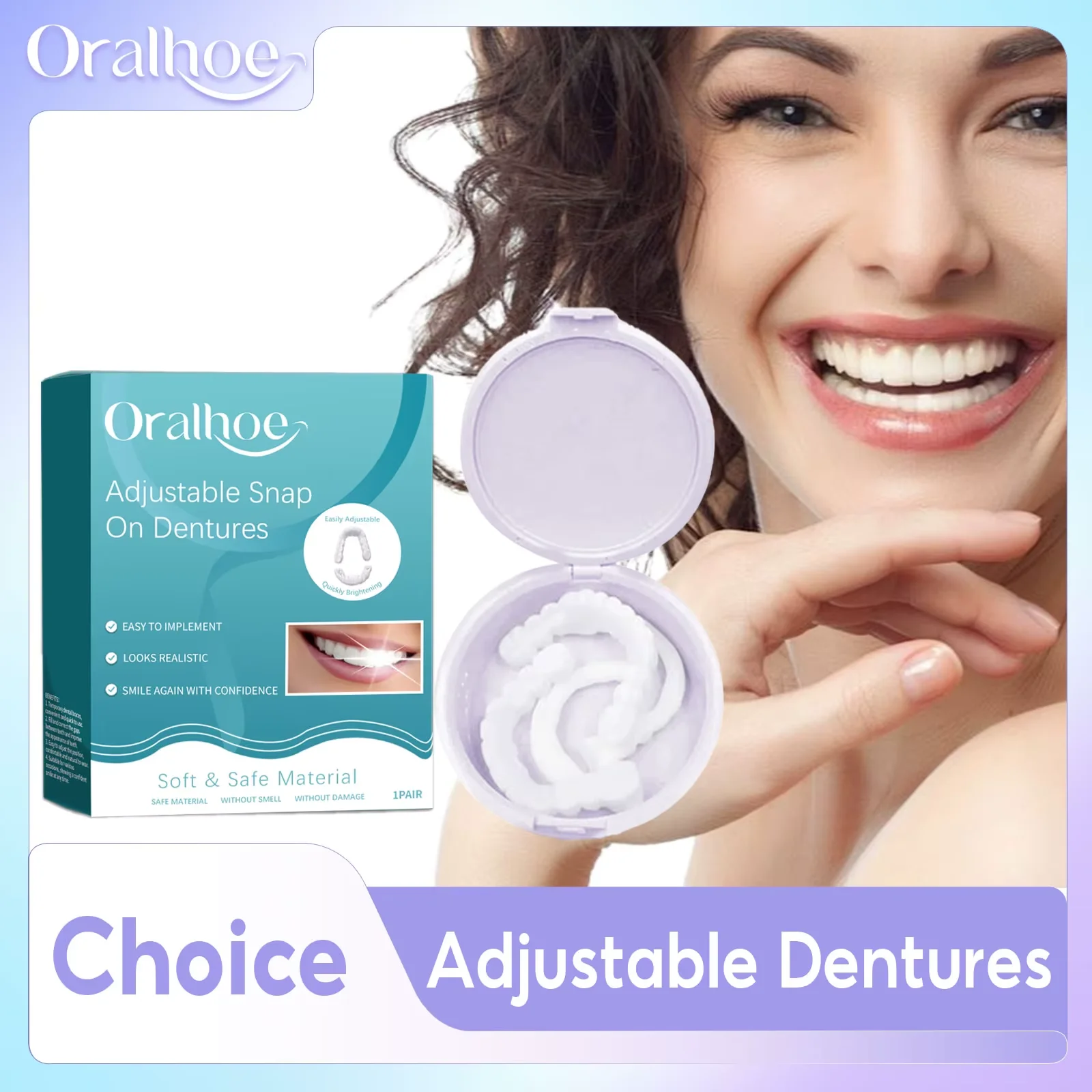 Silicone Dentures Snap On Smile Teeth Natural False Teeth Set Temporary Tooth Replacement Repair Missing Modified Teeth Cover
Silicone Dentures Snap On Smile Teeth Natural False Teeth Set Temporary Tooth Replacement Repair Missing Modified Teeth Cover