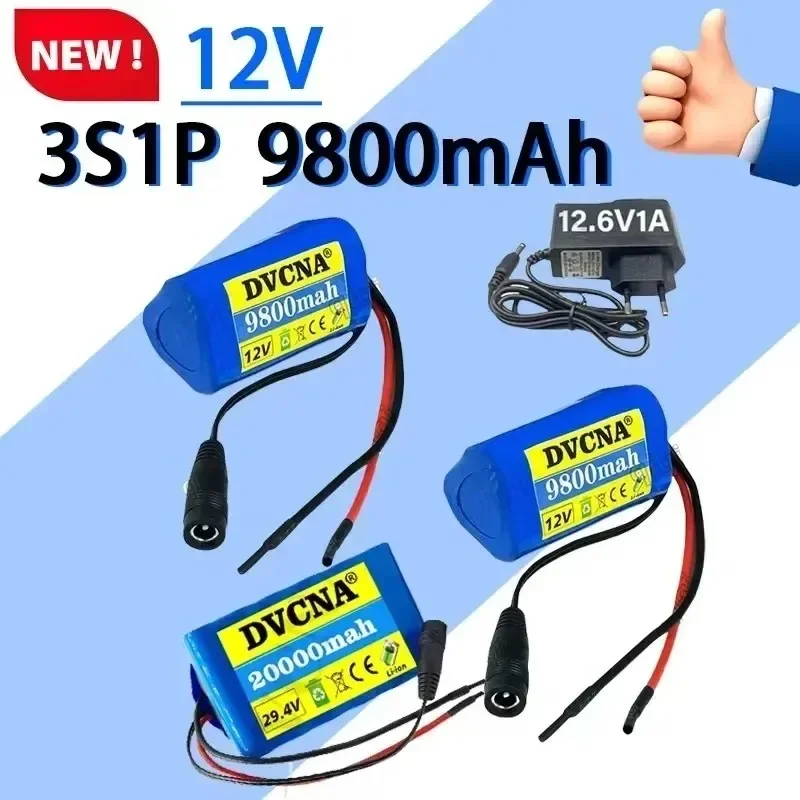 DVCNA 12V9800mAh 3S1P Rechargeable Lithium Battery 18650 Battery Pack with Protective Charging Board.
DVCNA 12V9800mAh 3S1P Rechargeable Lithium Battery 18650 Battery Pack with Protective Charging Board.