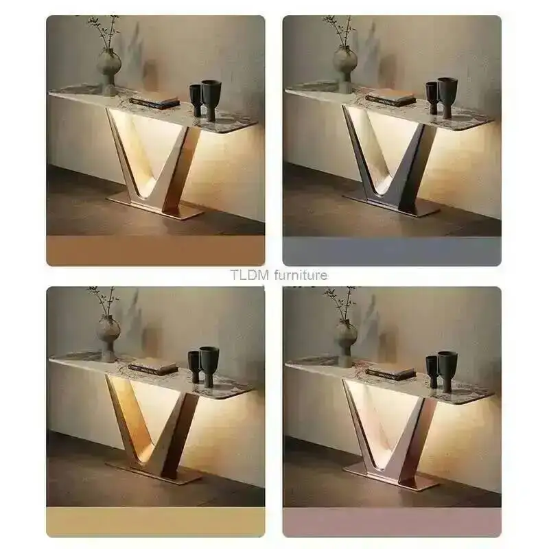 Tables Entrance Console Luxury Italian Light Home Furniture Living Room Stainless Steel Porch Table with Lamp Modern Slate Table
Tables Entrance Console Luxury Italian Light Home Furniture Living Room Stainless Steel Porch Table with Lamp Modern Slate Table