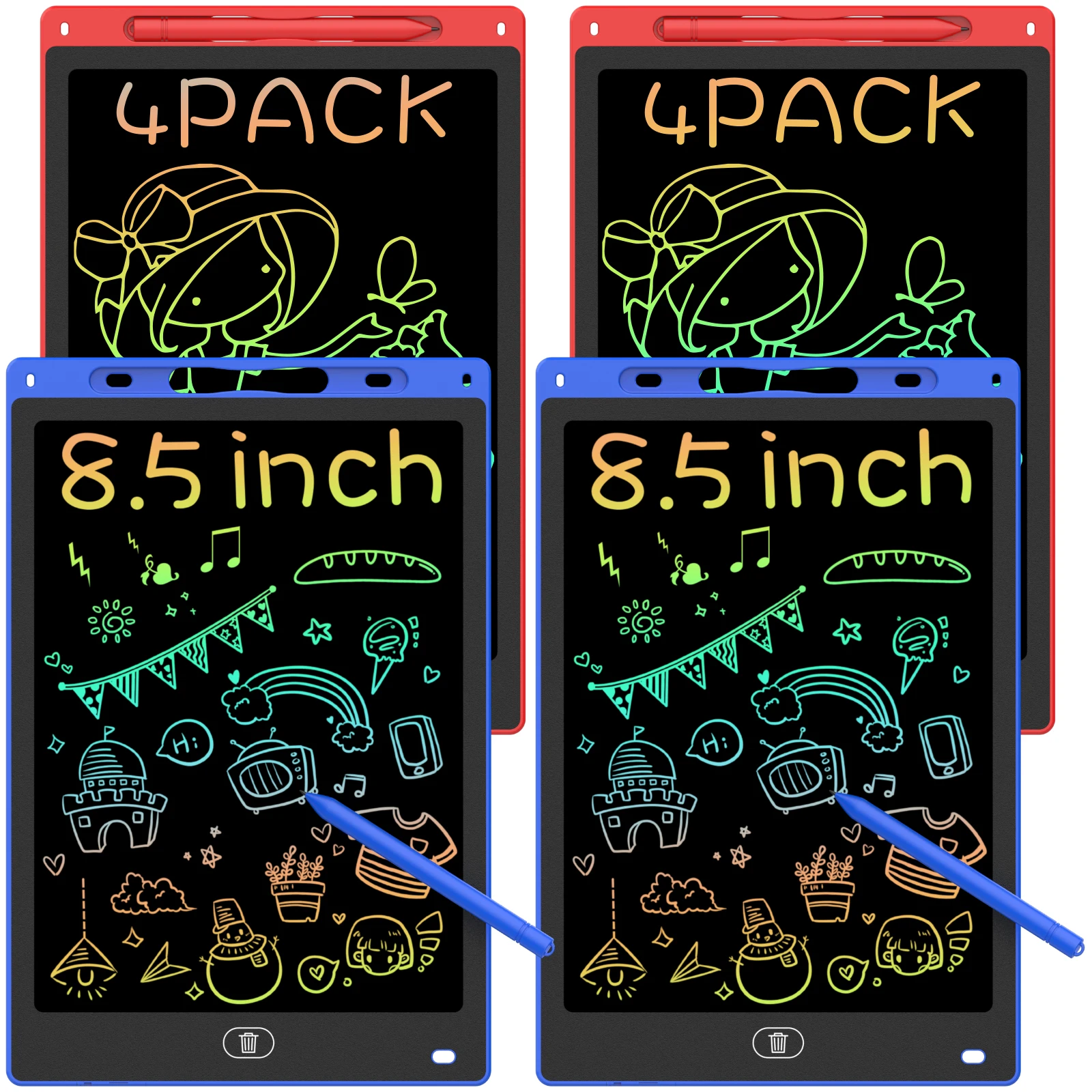 4pcs LCD Writing Tablet, 8.5 Inch Colorful Doodle Boards, Educational Drawing Pads, Ideal for Travel Games and Learning
4pcs LCD Writing Tablet, 8.5 Inch Colorful Doodle Boards, Educational Drawing Pads, Ideal for Travel Games and Learning