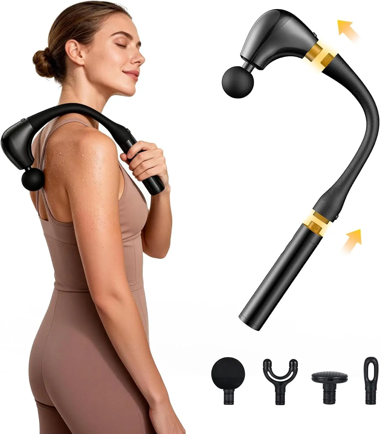 Detachable U-Shape Fascia Gun, 10mm Deep Tissue, Brushless Motor, 2800 RPM, Type-C Charging, 4 Heads for Back Neck Shoulder Relief
Detachable U-Shape Fascia Gun, 10mm Deep Tissue, Brushless Motor, 2800 RPM, Type-C Charging, 4 Heads for Back Neck Shoulder Relief