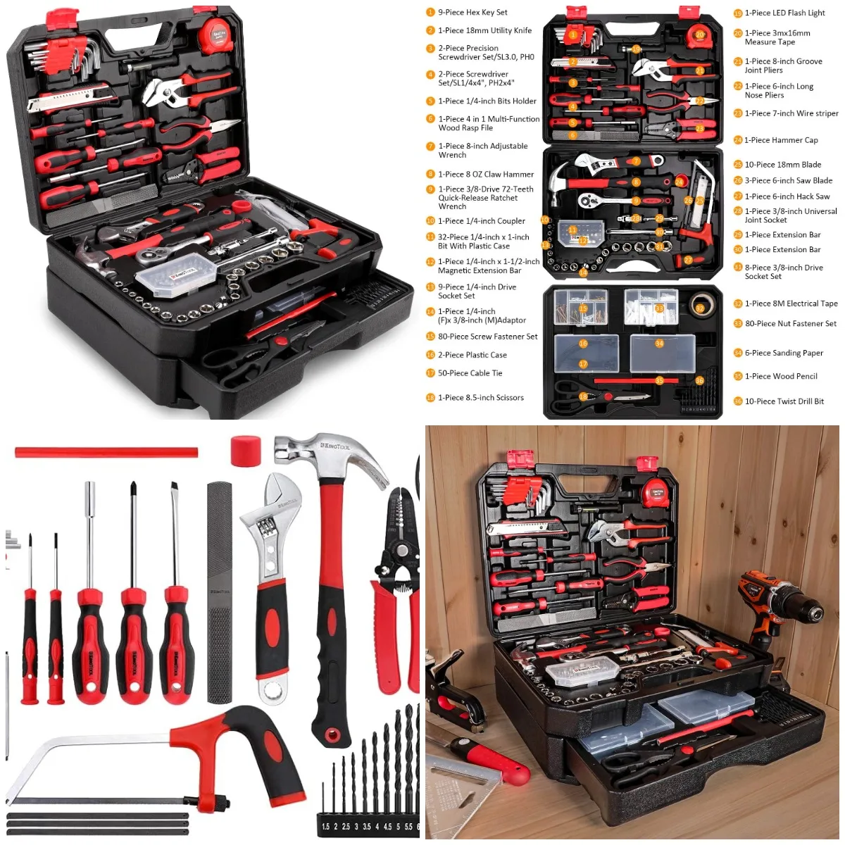 325-Piece Home & Auto Repair Tool Kit with Drawer Storage Case
325-Piece Home & Auto Repair Tool Kit with Drawer Storage Case