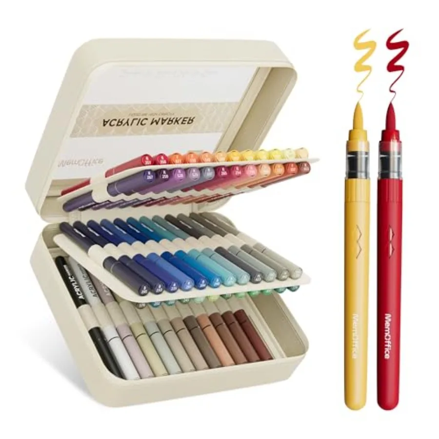 Direct Liquid Acrylic Paint Markers, Brush Tip Pens with Carrying Case, No Bleed, Waterproof, for Rock, Wood, Canvas, Glass, Fa
Direct Liquid Acrylic Paint Markers, Brush Tip Pens with Carrying Case, No Bleed, Waterproof, for Rock, Wood, Canvas, Glass, Fa