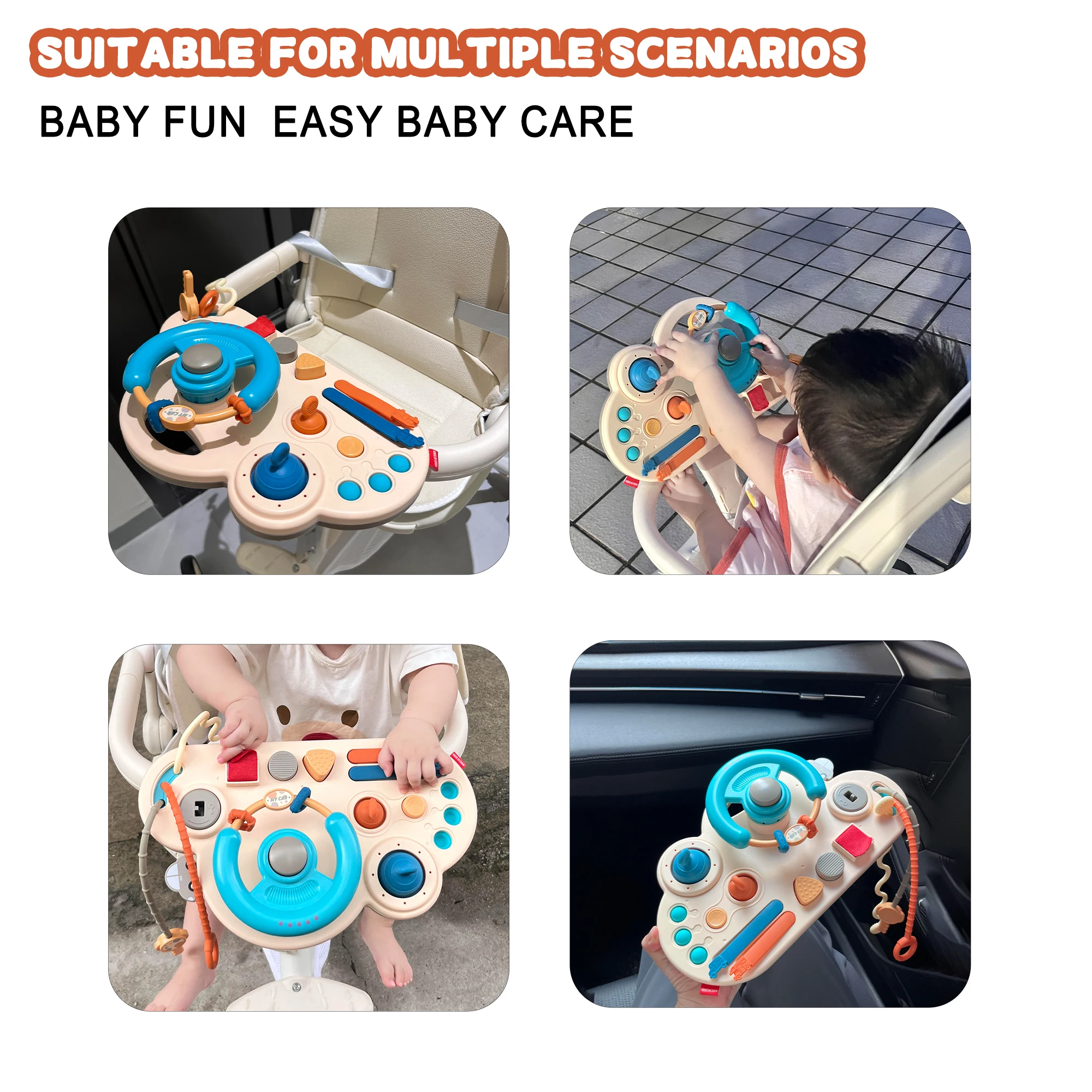 Suitable for 1~3 years old toddlers busy board toys, car steering wheel toys, stroller accessories, stroller decorations, sensor
Suitable for 1~3 years old toddlers busy board toys, car steering wheel toys, stroller accessories, stroller decorations, sensor
