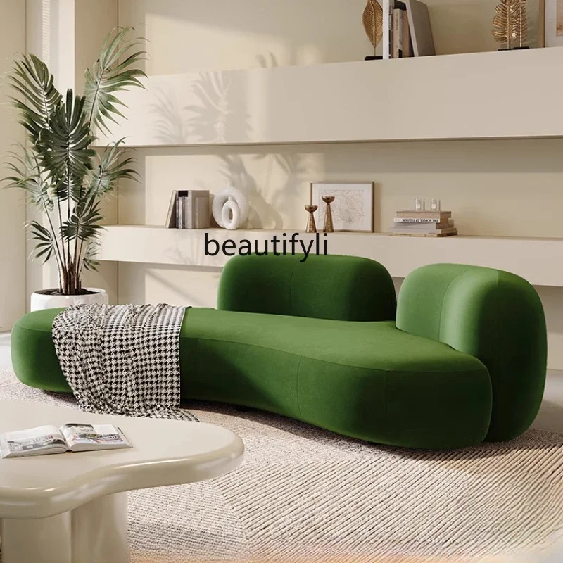 French retro wabi style living room sofa cream beauty salon clothing store curved fabric sofa
French retro wabi style living room sofa cream beauty salon clothing store curved fabric sofa