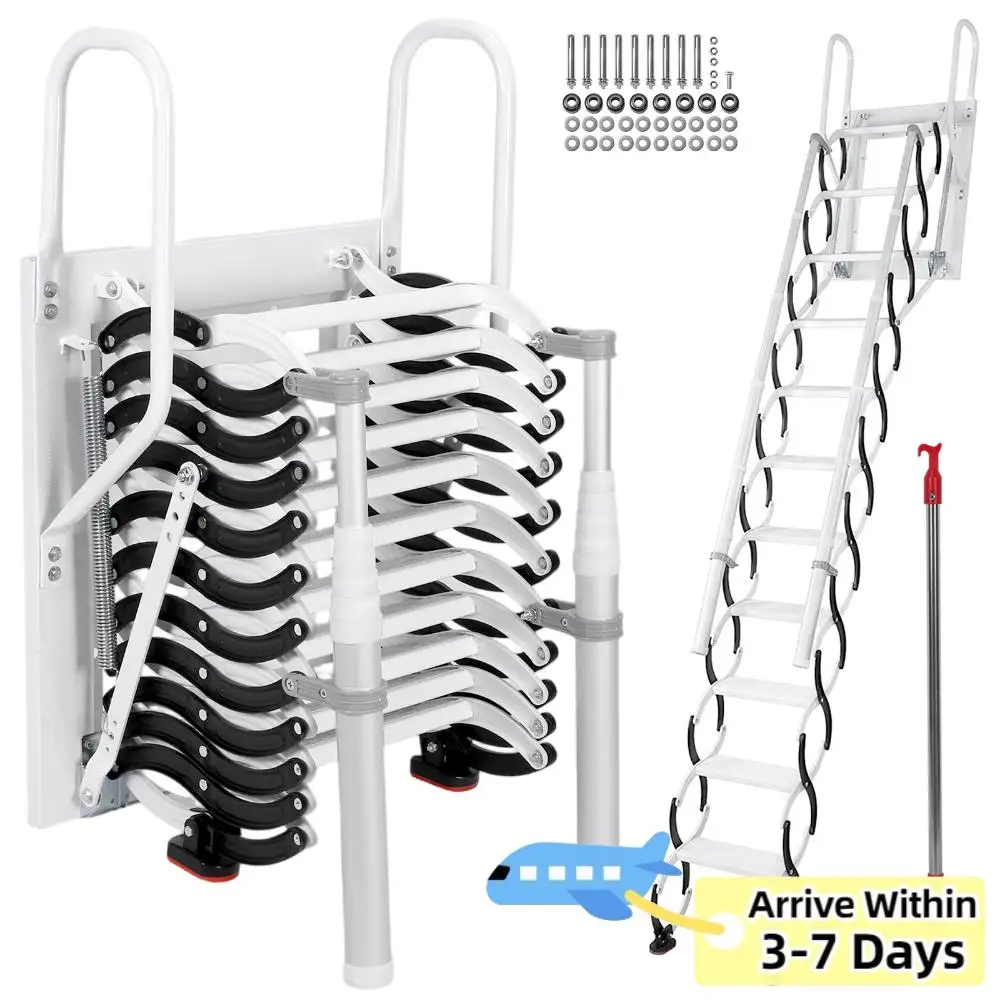 9/11Steps Folding Step Ladder Wall-Mounted Attic Telescopic Staircase with 2 Handrails for Storehouse Basement
9/11Steps Folding Step Ladder Wall-Mounted Attic Telescopic Staircase with 2 Handrails for Storehouse Basement