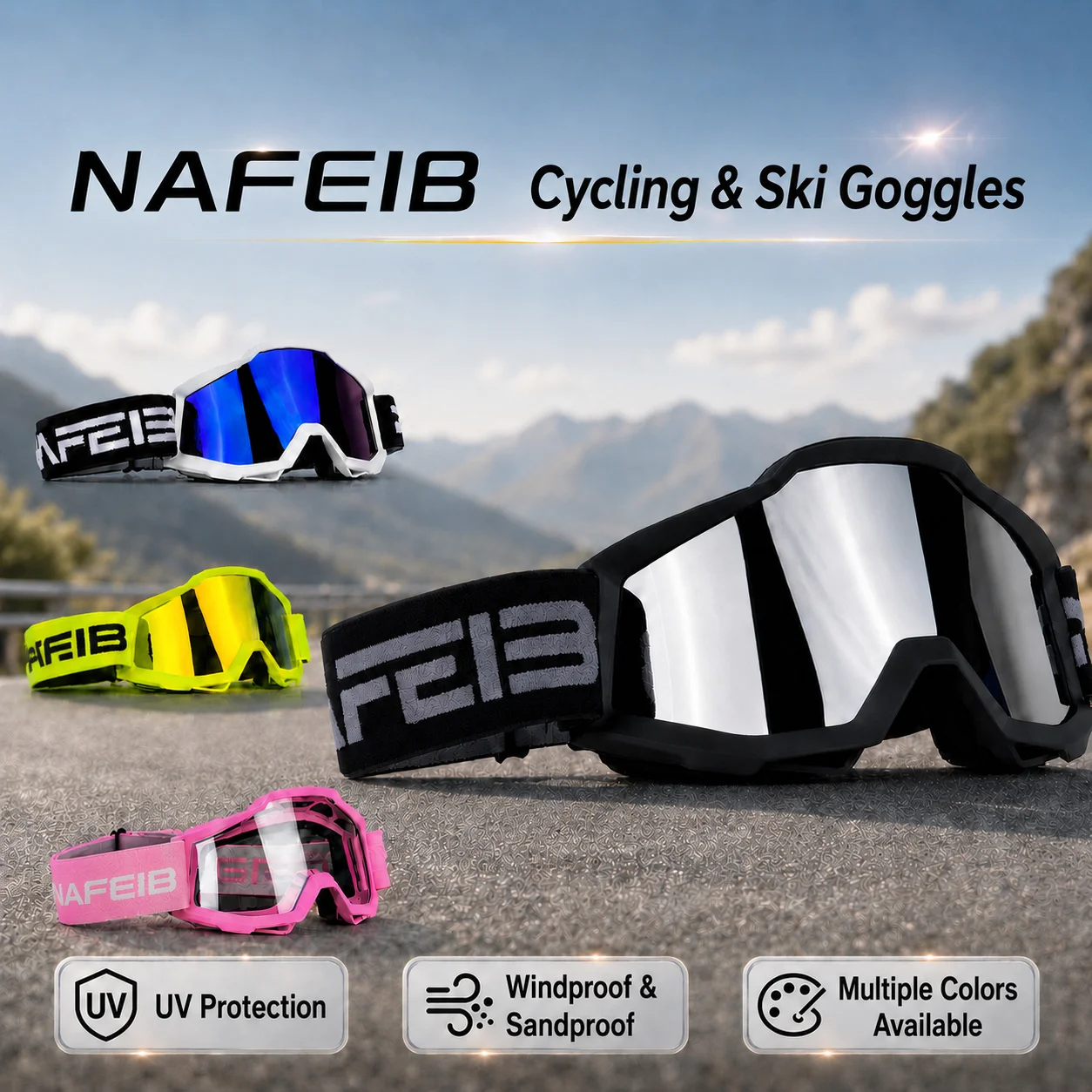 New Unisex Motorcycle Goggles, Ski Goggles, Safety Protective Glasses, MX Helmet Goggles, Cycling Sunglasses
New Unisex Motorcycle Goggles, Ski Goggles, Safety Protective Glasses, MX Helmet Goggles, Cycling Sunglasses