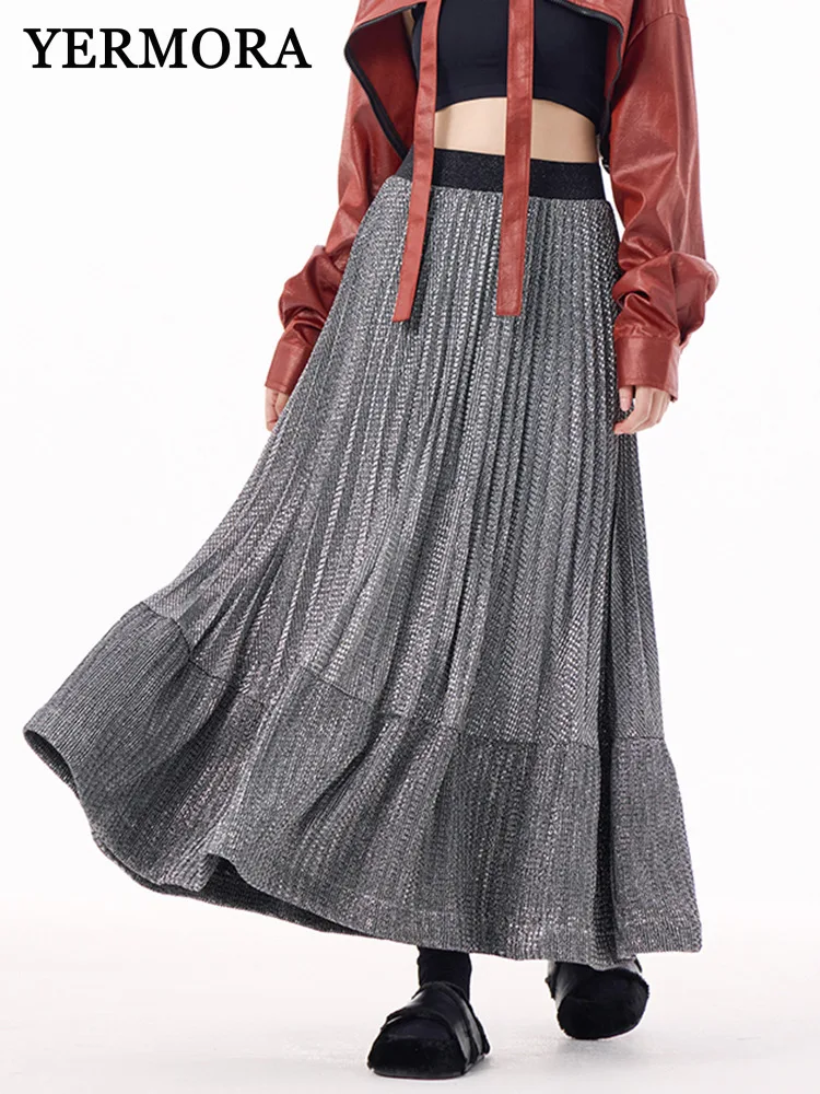 YERMORA High Elastic Waist Women Silver Pleated Big Hem Vintage Half Body Skirt Loose Fashion Tide Srping Summer 2025 New A865
YERMORA High Elastic Waist Women Silver Pleated Big Hem Vintage Half Body Skirt Loose Fashion Tide Srping Summer 2025 New A865
