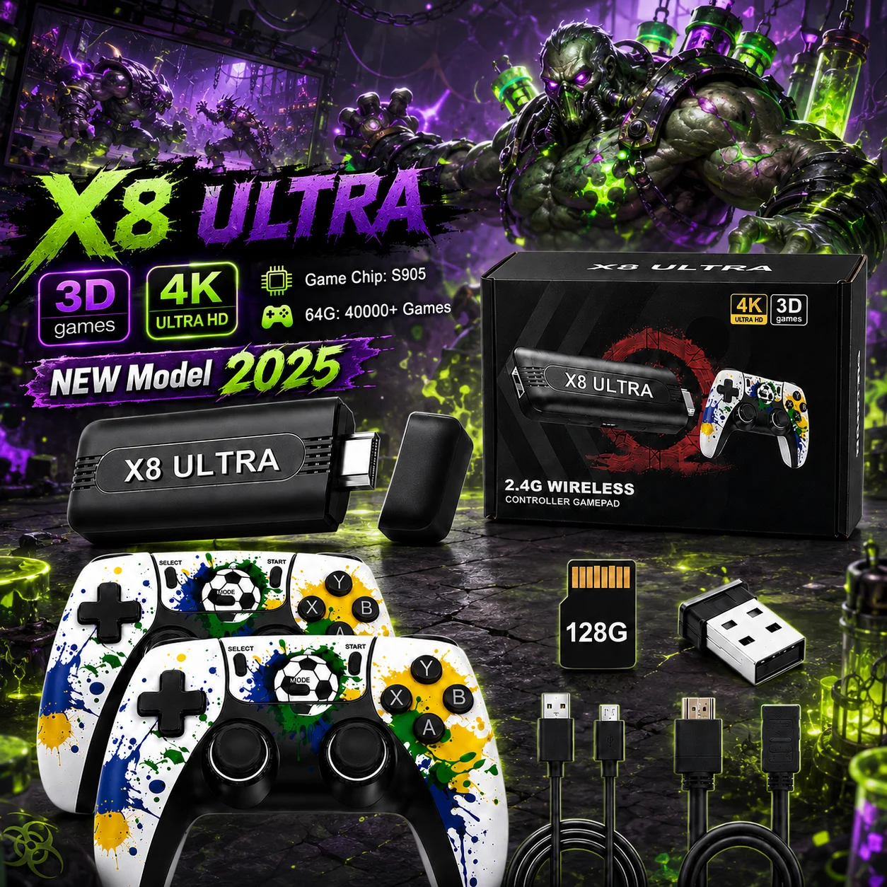 2026 New 128GB 4K HD Retro Game Stick 50000+ Classic Games Dual Wireless Controllers, 3D Game Console Support PSP/PS1/N64
2026 New 128GB 4K HD Retro Game Stick 50000+ Classic Games Dual Wireless Controllers, 3D Game Console Support PSP/PS1/N64