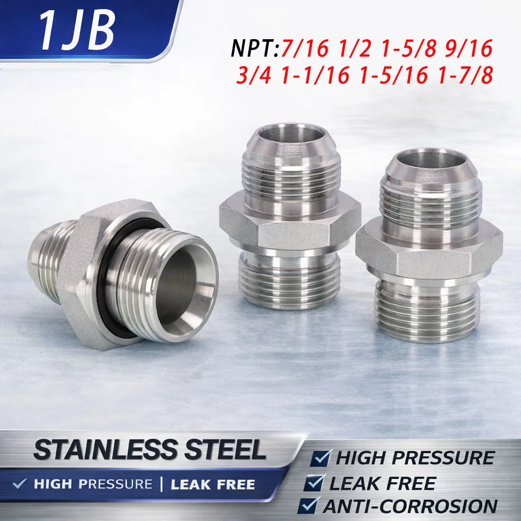 1JB 304 stainless steel straight transition joint American thread 74 inner and outer cone to British G-thread ED sealing ring
1JB 304 stainless steel straight transition joint American thread 74 inner and outer cone to British G-thread ED sealing ring