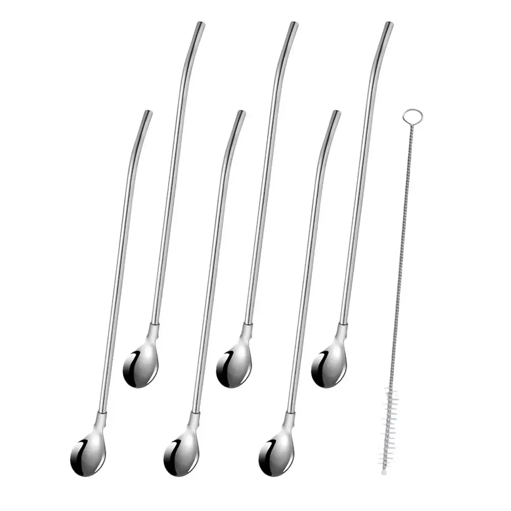 6 Pcs Stainless Steel Straw Spoon Ergonomic Handle Suitable Home Restaurant Bar Hotel Mixing Household Accessory Kitchen
6 Pcs Stainless Steel Straw Spoon Ergonomic Handle Suitable Home Restaurant Bar Hotel Mixing Household Accessory Kitchen