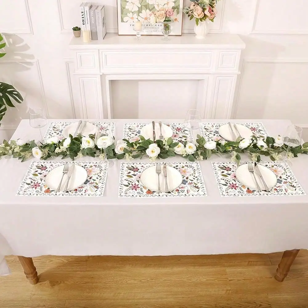 50 PCS Colorful Boho Floral Paper Placemats 11x17 Inch Disposable Paper Place Mats For Dinner Wedding Birthday Party Flowers Le
50 PCS Colorful Boho Floral Paper Placemats 11x17 Inch Disposable Paper Place Mats For Dinner Wedding Birthday Party Flowers Le
