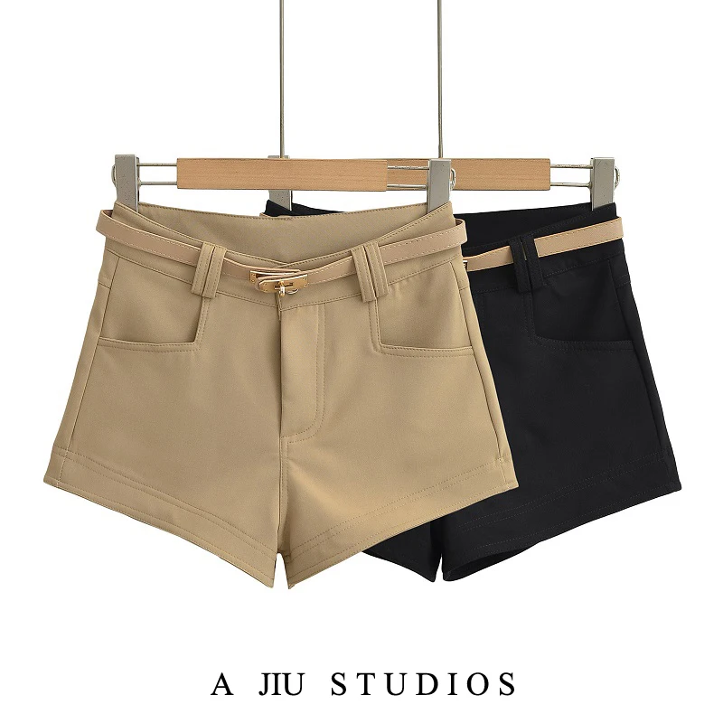 Basic Versatile Slim Fit Belted Shorts Women's Spring Autumn Trendy High Waist Straight Leg Zipper Casual Kaki Color Wrap Hot...
Basic Versatile Slim Fit Belted Shorts Women's Spring Autumn Trendy High Waist Straight Leg Zipper Casual Kaki Color Wrap Hot...