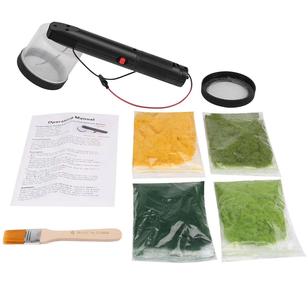 A88M Flocking Kit Static Grass Applicator ABS Mini Flocking Machine with Antislip Handle for DIY Scenic Modelling Sand Table
A88M Flocking Kit Static Grass Applicator ABS Mini Flocking Machine with Antislip Handle for DIY Scenic Modelling Sand Table