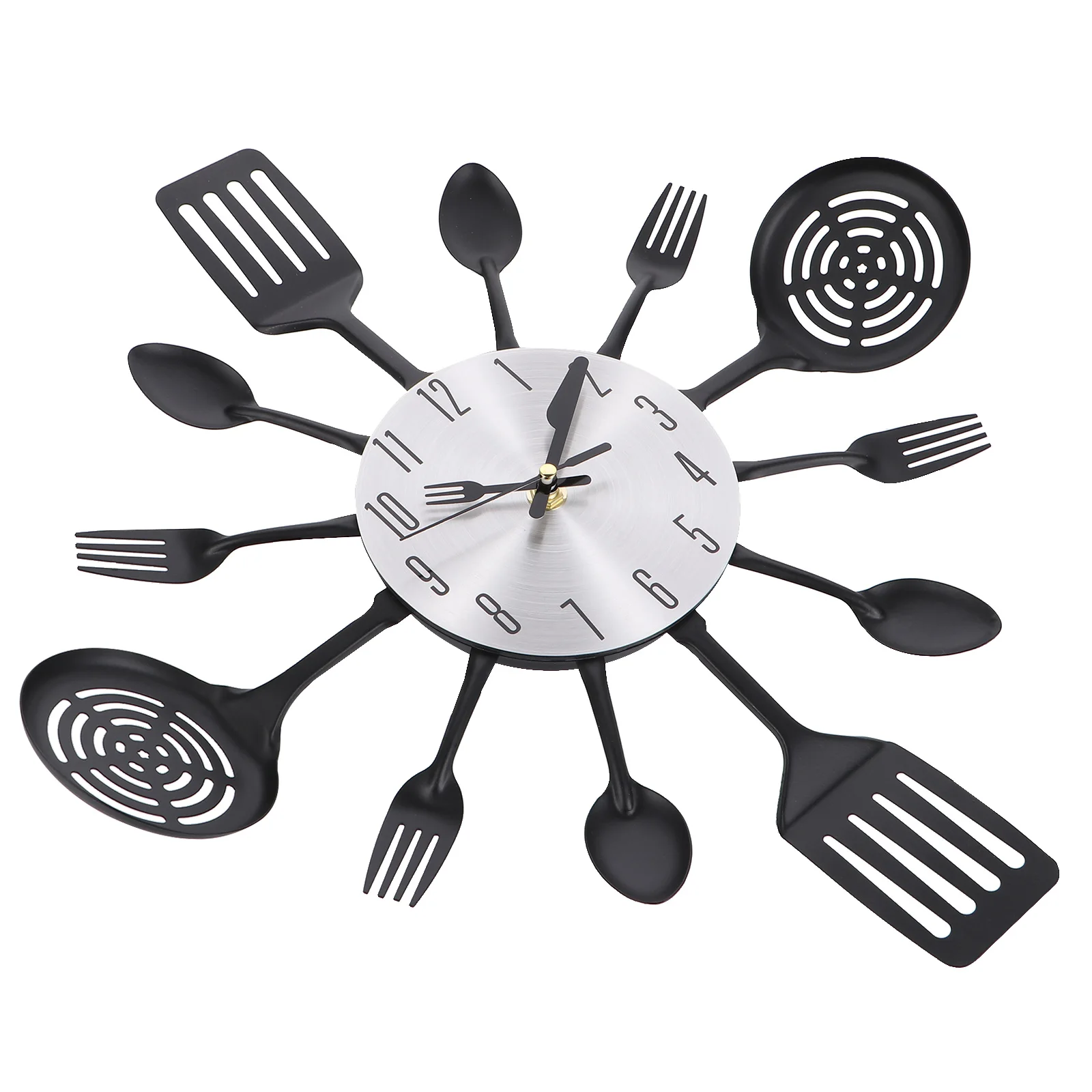 Stainless Steel Kitchen Wall Clock Decorative Spoon Fork Serving Utensils Quiet Sweep No Ticking Living Room Bedroom
Stainless Steel Kitchen Wall Clock Decorative Spoon Fork Serving Utensils Quiet Sweep No Ticking Living Room Bedroom