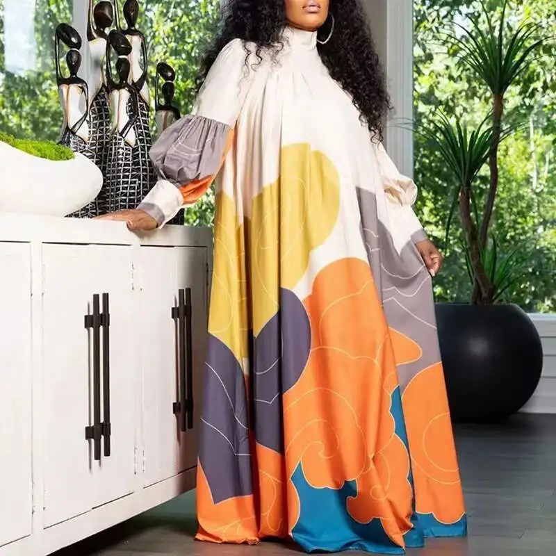 2025 Fashion Pattern Print Commuting Casual Lantern Sleeve Pleated Long Elegant Lady Half High Neck Loose Robe Dress
2025 Fashion Pattern Print Commuting Casual Lantern Sleeve Pleated Long Elegant Lady Half High Neck Loose Robe Dress