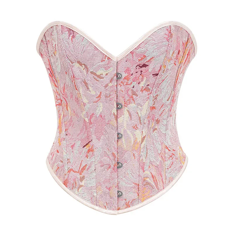 Pink Floral Printed Denim Boned Hot Sexy Overbust Corset Bustier Top Women Vintage Gothic Clothes Steampunk Espartilho Feminino
Pink Floral Printed Denim Boned Hot Sexy Overbust Corset Bustier Top Women Vintage Gothic Clothes Steampunk Espartilho Feminino