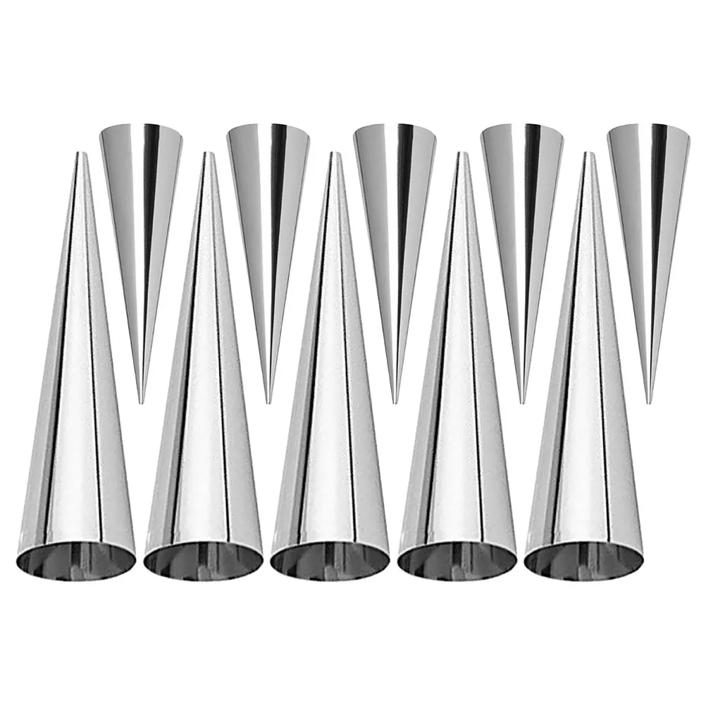 10 Pcs Stainless Steel Croissant Molds Baking Tools Cone Shape Pastry Mold Kitchen Gadgets Non Stick Easy Clean Reusable
10 Pcs Stainless Steel Croissant Molds Baking Tools Cone Shape Pastry Mold Kitchen Gadgets Non Stick Easy Clean Reusable