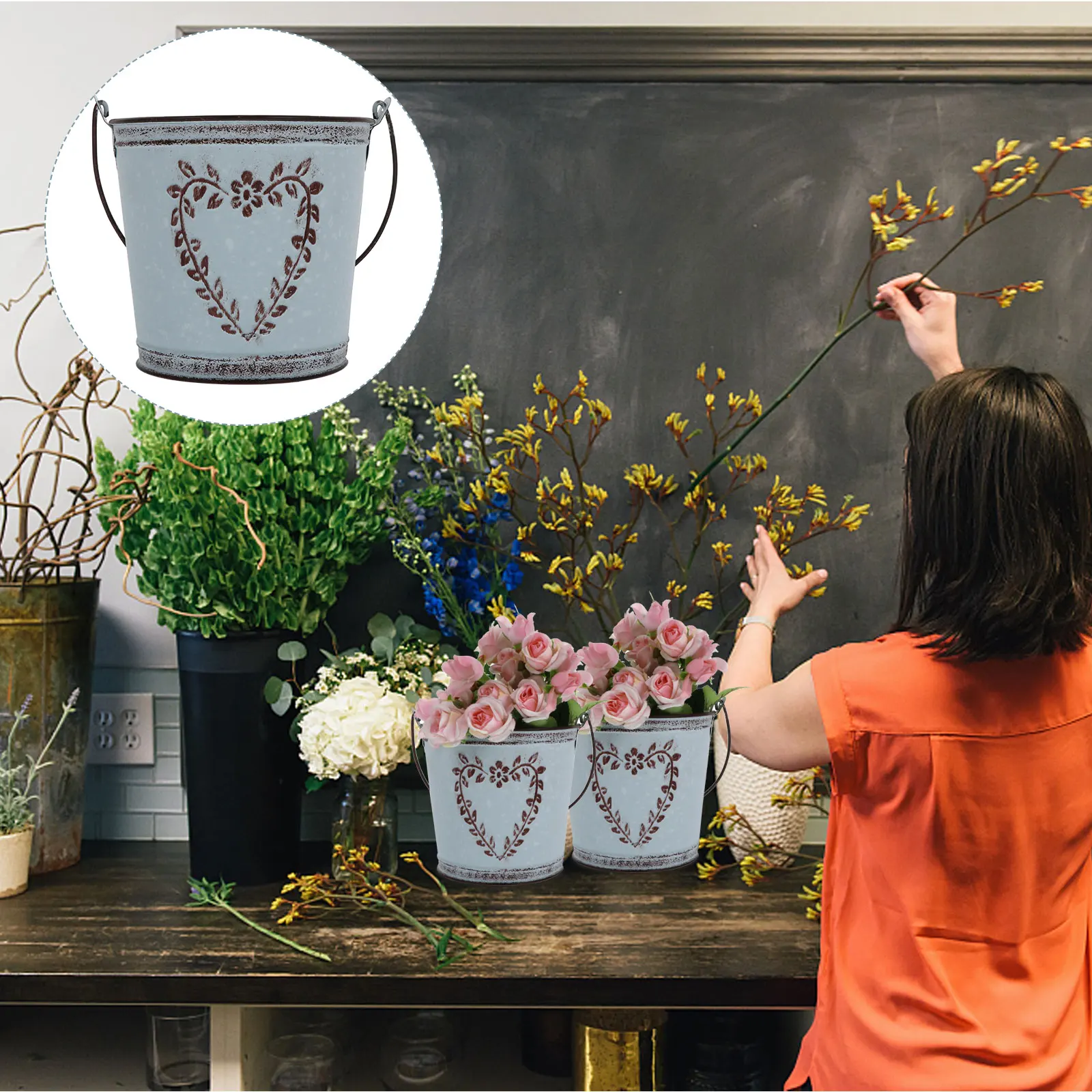 Flower Pot Creative Plant Container Vintage Vase Bucket Multipurpose Storage Home Garden Balcony Decor
Flower Pot Creative Plant Container Vintage Vase Bucket Multipurpose Storage Home Garden Balcony Decor