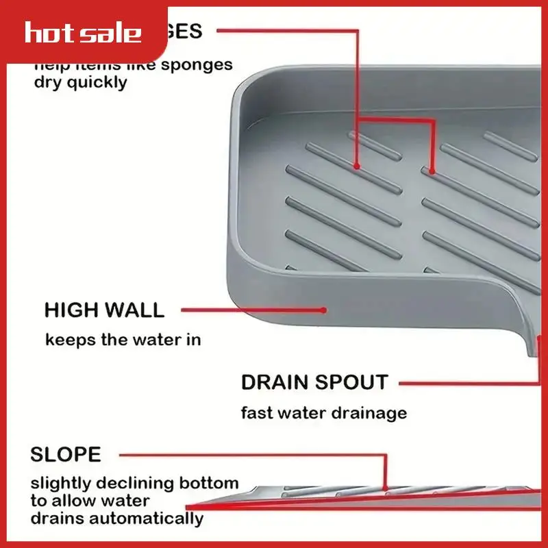 A33R-Sink Silicone Tray With Drain Soap Sponge Storage Rack Countertop Sink Brush Soap Storage Rack Kitchen Storage Rack
A33R-Sink Silicone Tray With Drain Soap Sponge Storage Rack Countertop Sink Brush Soap Storage Rack Kitchen Storage Rack
