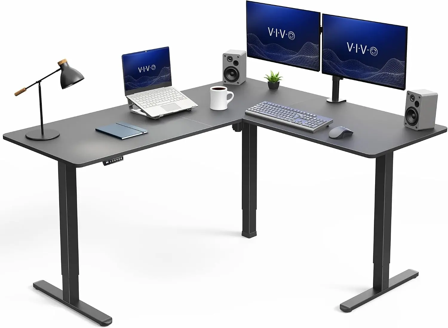 VIVO Corner Standing Desk, 63 x 55 inch Reversible L-Shaped Workstation, Electric Height Adjustment, Home, Office, and Reception
VIVO Corner Standing Desk, 63 x 55 inch Reversible L-Shaped Workstation, Electric Height Adjustment, Home, Office, and Reception