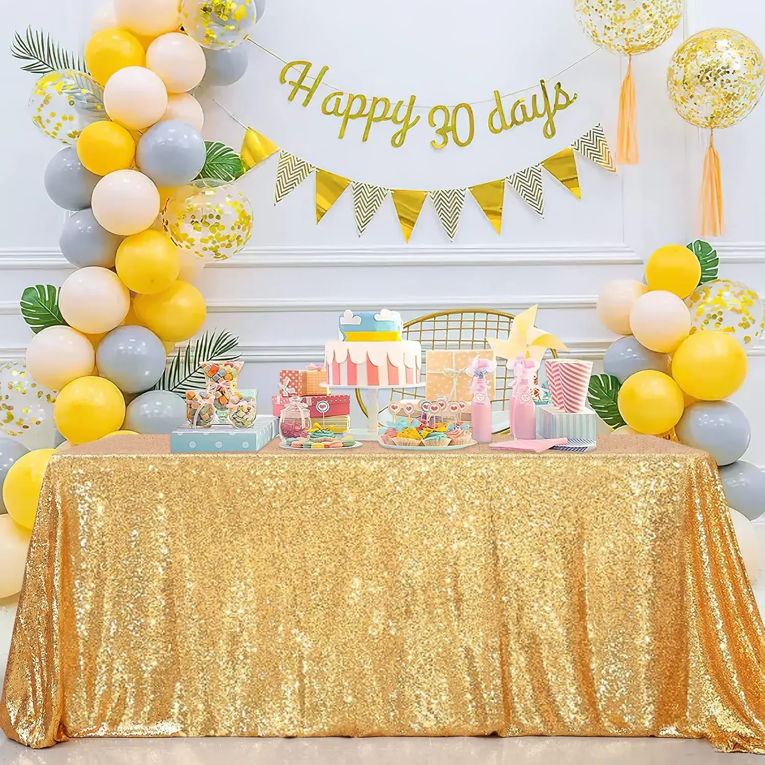 Sequin Tablecloth Long Rectangle Table Cover Golden for Wedding Birthday Party Baby Shower Events Independence Day Decorations
Sequin Tablecloth Long Rectangle Table Cover Golden for Wedding Birthday Party Baby Shower Events Independence Day Decorations