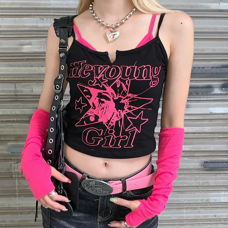 Y2K Tops Sexy Spice Girls Style Letter Printed Fake Two Piece Style Korean Fashion Streetwear Bottom Tank Top Women's Summer New
Y2K Tops Sexy Spice Girls Style Letter Printed Fake Two Piece Style Korean Fashion Streetwear Bottom Tank Top Women's Summer New