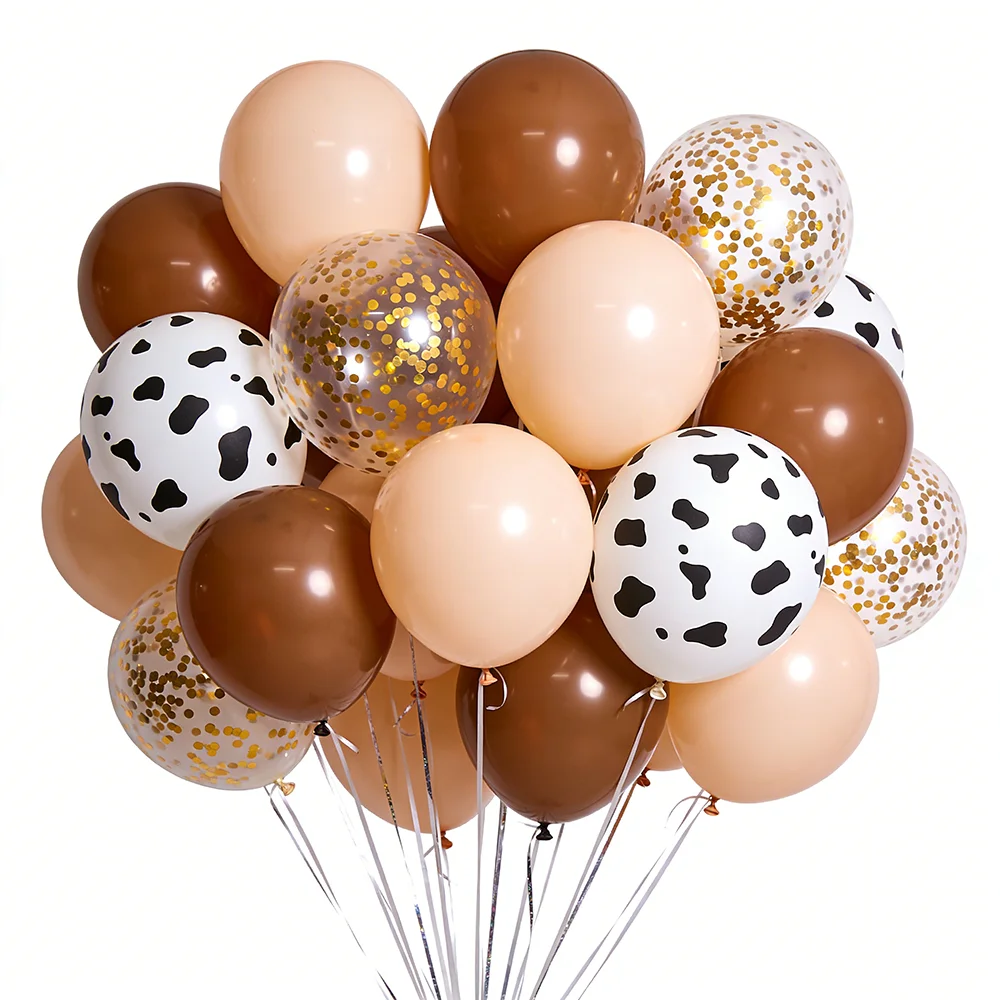 80pcs Western Balloons Brown Nude Gold Confetti Cow Print Latex Balloon for Farm Cowboy Baby Shower Globos Birthday Party Decor
80pcs Western Balloons Brown Nude Gold Confetti Cow Print Latex Balloon for Farm Cowboy Baby Shower Globos Birthday Party Decor