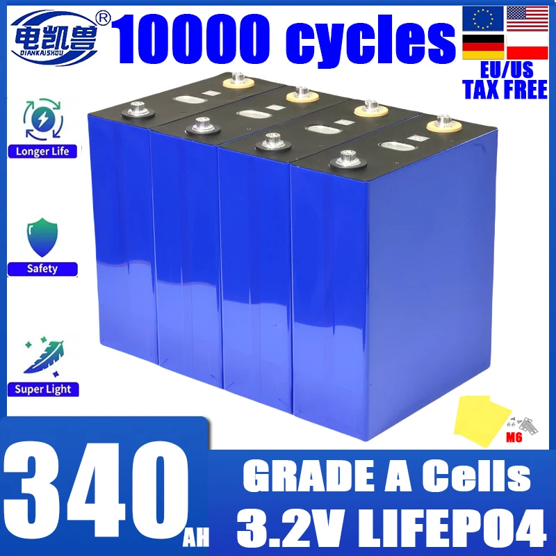 Класс A 10000 циклов 340 Ач Lifepo4 Батарея 3,2 В Литий-железо-фосфатная аккумуляторная батарея для DIY 12 В 24 В на солнечной батарее для кемпинга без TAX
Класс A 10000 циклов 340 Ач Lifepo4 Батарея 3,2 В Литий-железо-фосфатная аккумуляторная батарея для DIY 12 В 24 В на солнечной батарее для кемпинга без TAX
