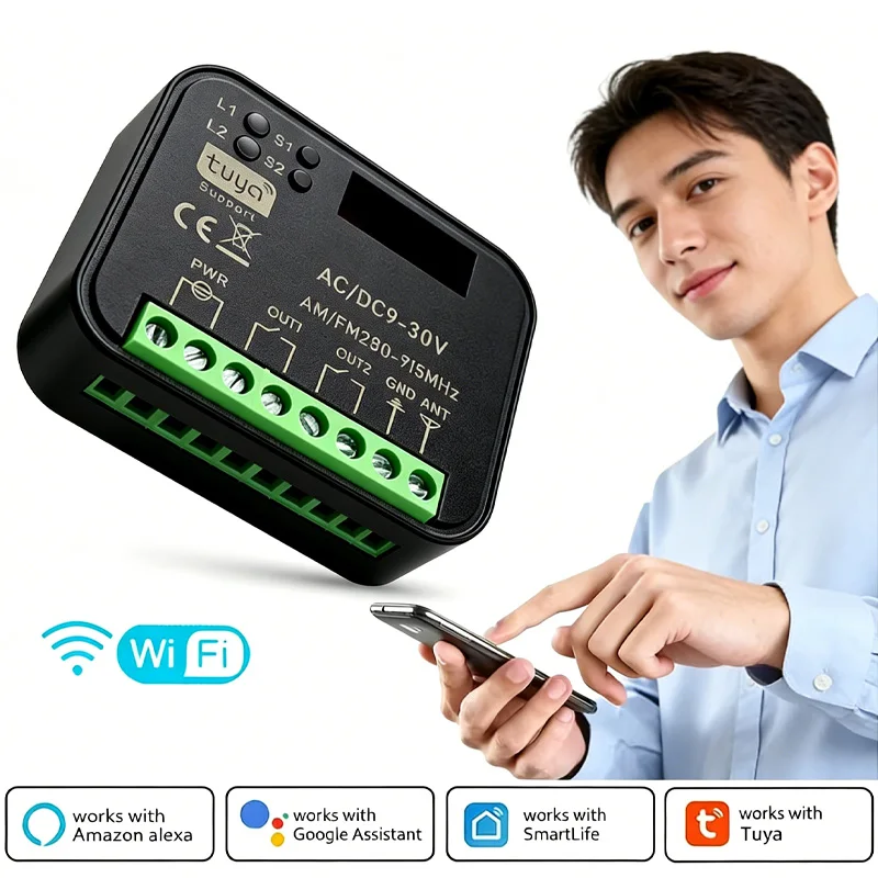 Универсальный модуль-приемник RX-MULTI (Tuya WiFi), 2-канальный, 280–915 МГц — для дистанционного управления гаражными воротами и въездными воротами (433 МГц / 868 МГц)
Универсальный модуль-приемник RX-MULTI (Tuya WiFi), 2-канальный, 280–915 МГц — для дистанционного управления гаражными воротами и въездными воротами (433 МГц / 868 МГц)