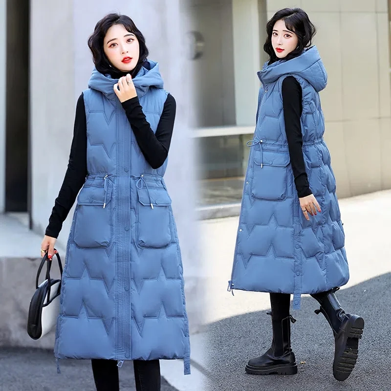 Winter Women Long Warm Vest Women's Fashion Waistcoat Slim Sleeveless Jacket Coats Female Down Cotton Hooded Vests Snow Wear
Winter Women Long Warm Vest Women's Fashion Waistcoat Slim Sleeveless Jacket Coats Female Down Cotton Hooded Vests Snow Wear