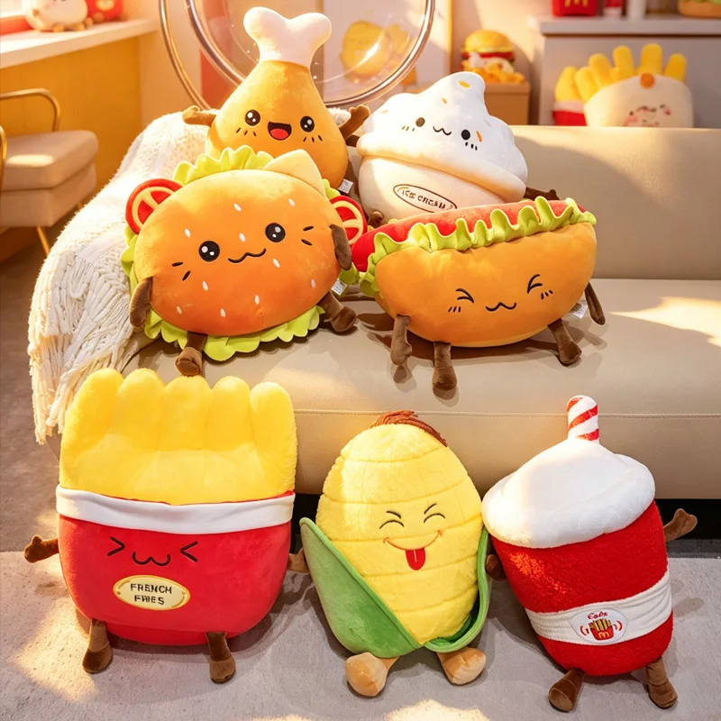 Adorable Realistic Stuffed Plush Cushion, Burger Hot Dog Fried Chicken Corn Ice Cream Cola Fries Shaped Throw Pillow for Gifts.
Adorable Realistic Stuffed Plush Cushion, Burger Hot Dog Fried Chicken Corn Ice Cream Cola Fries Shaped Throw Pillow for Gifts.