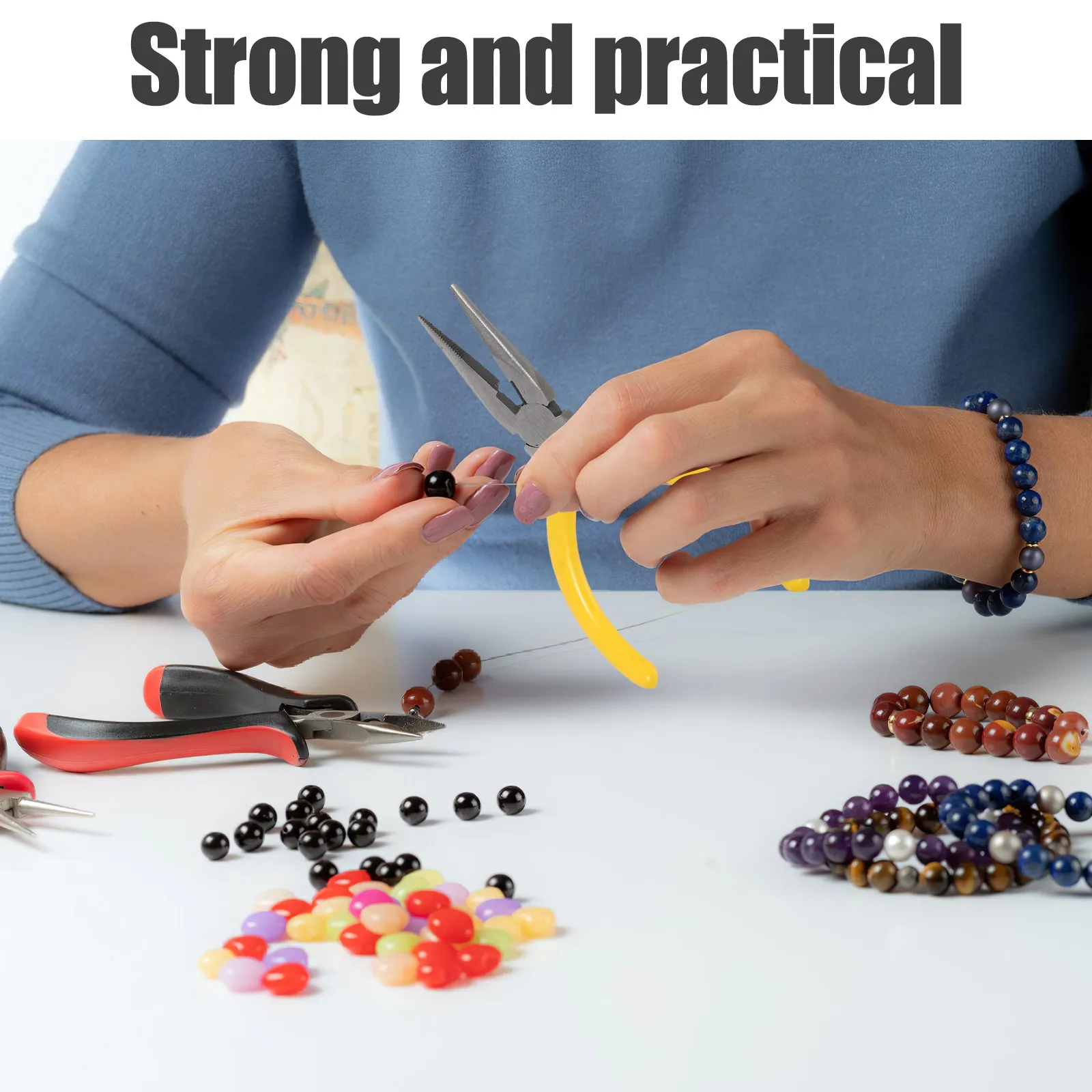 2Pcs High Carbon Steel Needle Nose Jewelry Pliers Yellow Handle Serrated Tip Precision Crafting Repair Jewelry Making Tool
2Pcs High Carbon Steel Needle Nose Jewelry Pliers Yellow Handle Serrated Tip Precision Crafting Repair Jewelry Making Tool