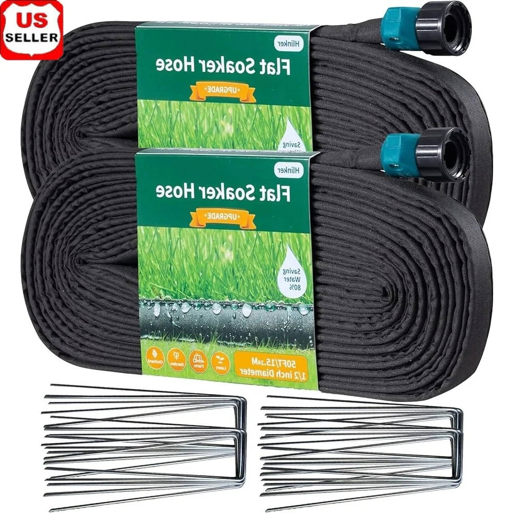 2025 Flat Soaker Hose 100ft 50ft 2Pack Garden Drip Irrigation System Automated Watering Solution Efficient Plant Hydration
2025 Flat Soaker Hose 100ft 50ft 2Pack Garden Drip Irrigation System Automated Watering Solution Efficient Plant Hydration