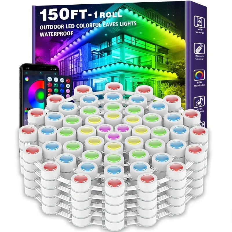 400ft/150ft Permanent Outdoor RGB Lights, Waterproof Smart LED Eaves Lights with App/Remote Control, for Christmas And All Holid
400ft/150ft Permanent Outdoor RGB Lights, Waterproof Smart LED Eaves Lights with App/Remote Control, for Christmas And All Holid