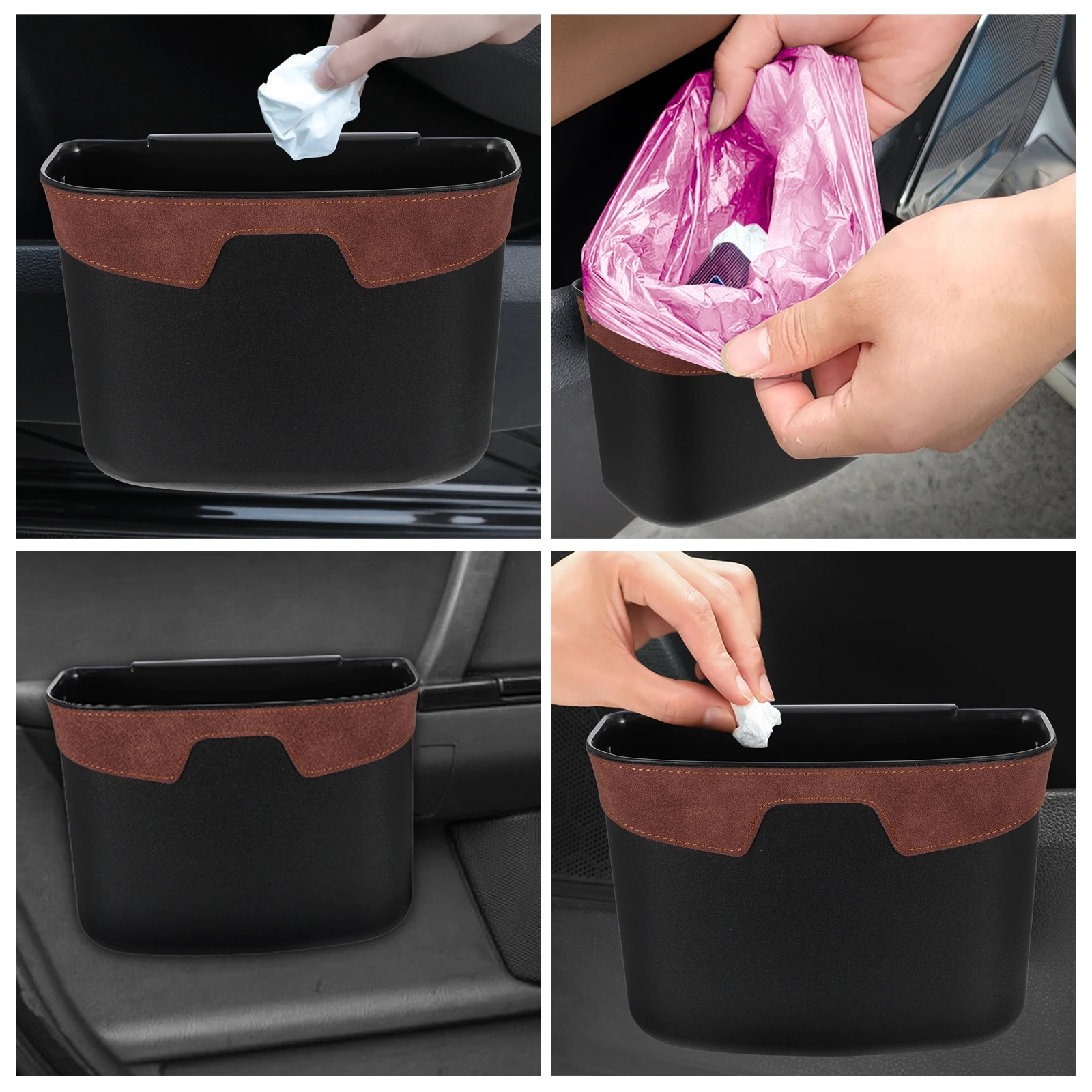 Car Trash Can Brown Suede Durable Easy Clean Hanging Garbage Bucket Daily Life Car Kitchen Bedroom Office Use Automotive Plastic
Car Trash Can Brown Suede Durable Easy Clean Hanging Garbage Bucket Daily Life Car Kitchen Bedroom Office Use Automotive Plastic
