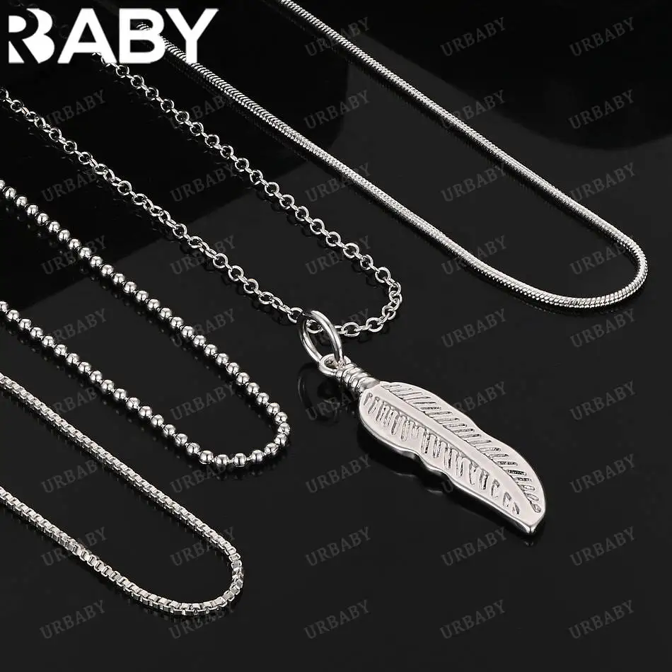 URBABY 40-75cm 925 Sterling Silver Leaf Pendant Necklace For Women Men Creativity Gifts Street All-match Party And Daily Wear
URBABY 40-75cm 925 Sterling Silver Leaf Pendant Necklace For Women Men Creativity Gifts Street All-match Party And Daily Wear