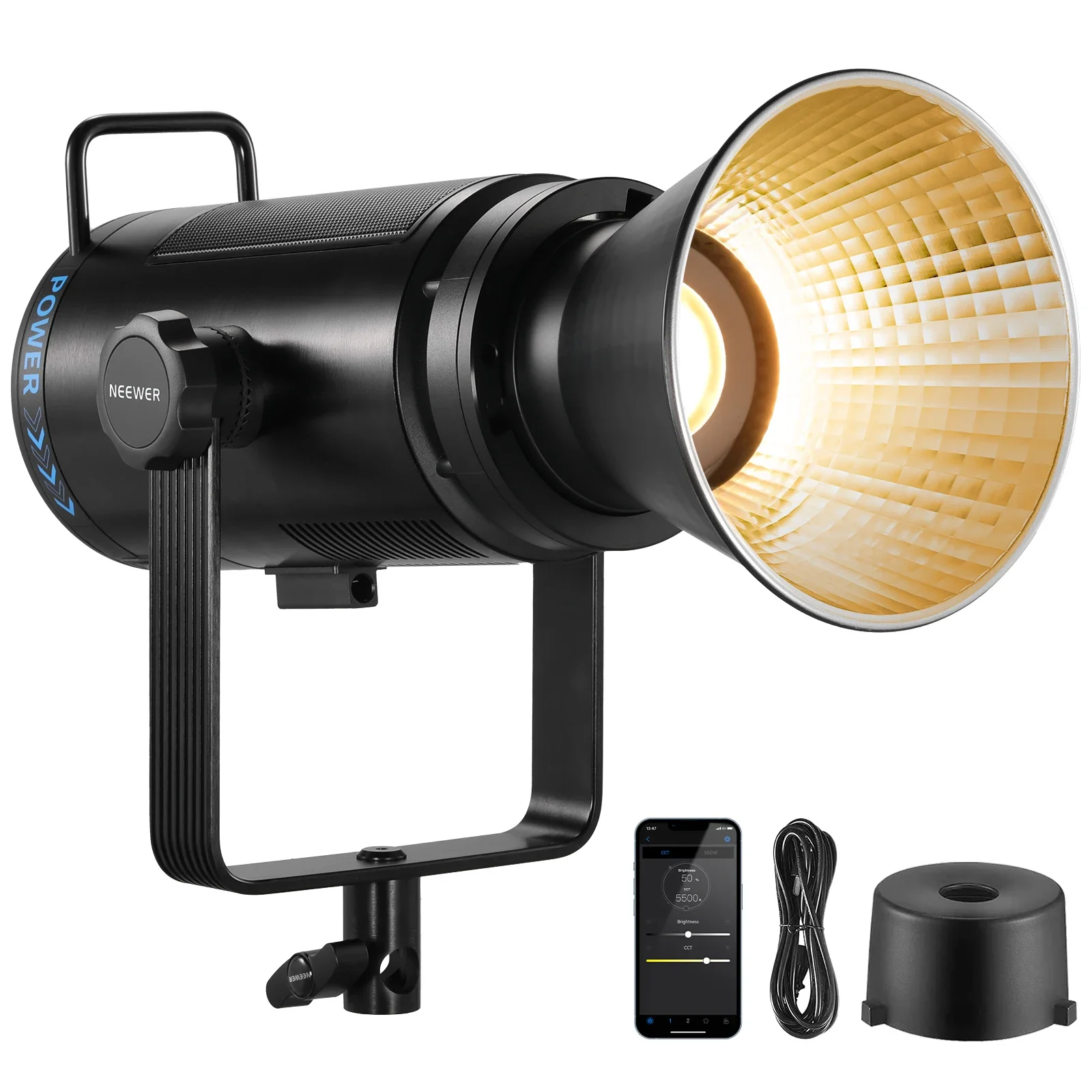 NEEWER CB200B 200W LED Video Light Support 2.4G/APP Remote Control, Bi Color COB Continuous Output Lighting Bowens Mount 90000Lu
NEEWER CB200B 200W LED Video Light Support 2.4G/APP Remote Control, Bi Color COB Continuous Output Lighting Bowens Mount 90000Lu