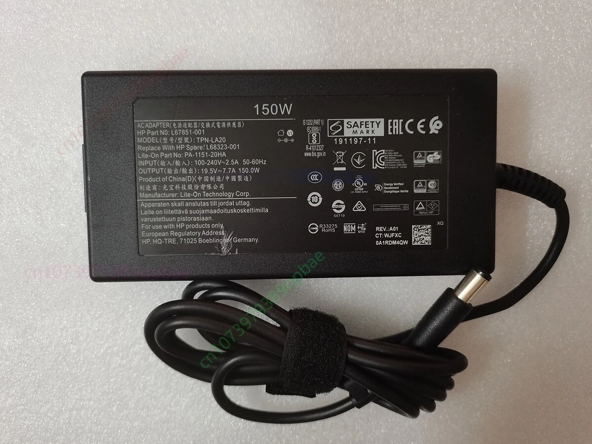 Original 19.5V 7.7A TPN-LA20 for HP ENVY Recline 27-k350 L67851-001 150W Charger
Original 19.5V 7.7A TPN-LA20 for HP ENVY Recline 27-k350 L67851-001 150W Charger