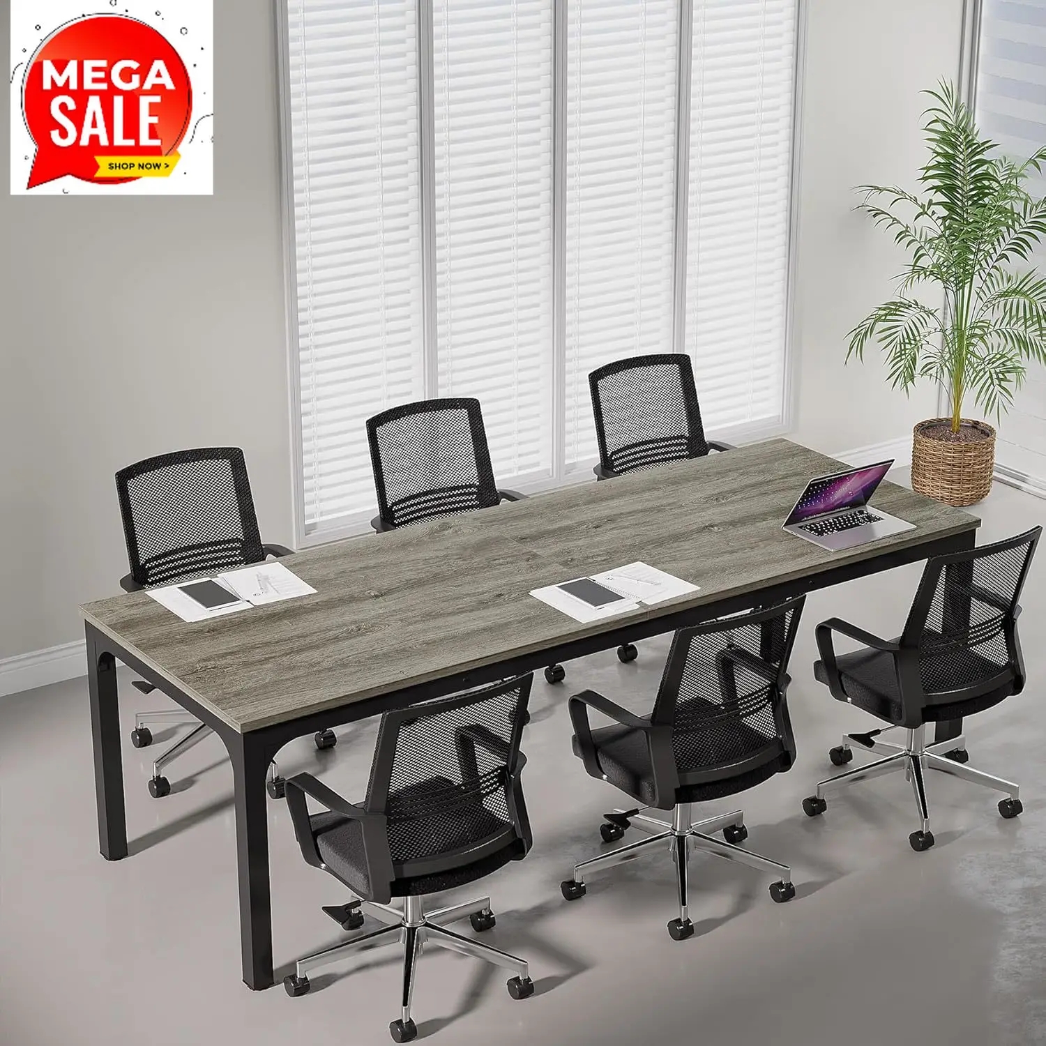 6.5ft Conference Room Table, 78.74" W x 27.56" D Large Office Meeting Table, Modern Seminar Desk for Boardroom (1, Gray + Black)
6.5ft Conference Room Table, 78.74" W x 27.56" D Large Office Meeting Table, Modern Seminar Desk for Boardroom (1, Gray + Black)