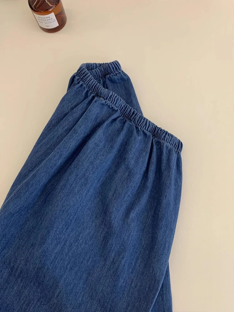 Retro Japanese Blue Cotton Linen Elastic Waist Jeans Women Summer Thin Loose Slim Straight Leg Wide Leg Casual Pants
Retro Japanese Blue Cotton Linen Elastic Waist Jeans Women Summer Thin Loose Slim Straight Leg Wide Leg Casual Pants