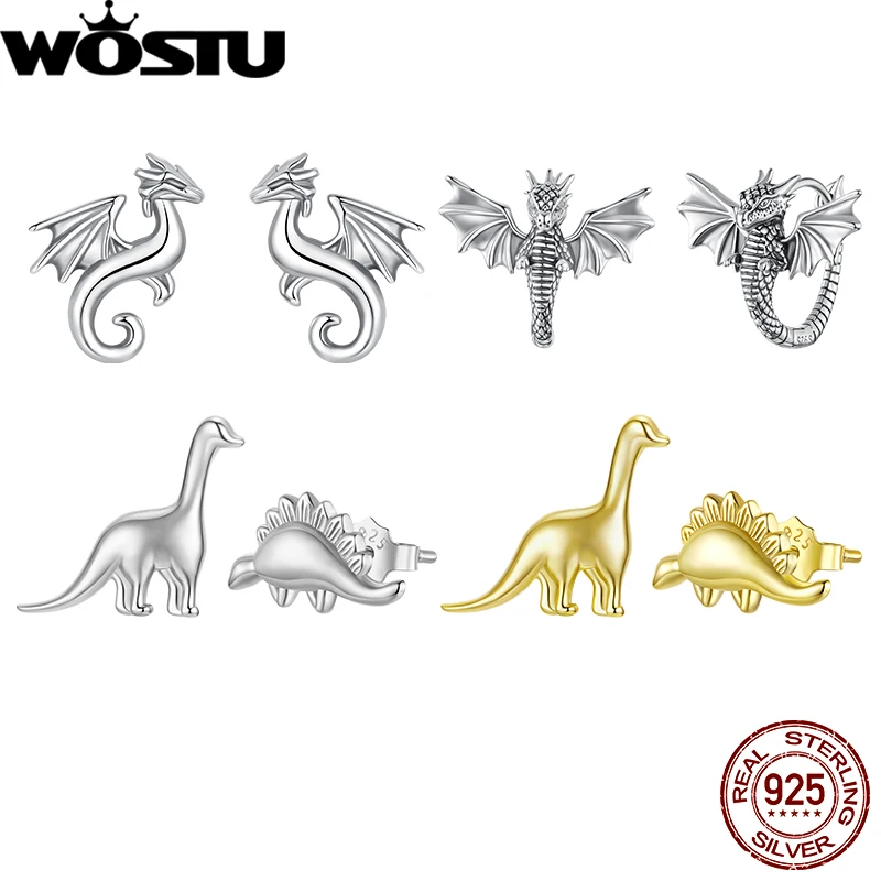 WOSTU 925 Sterling Silver Mini Dragon Piercing Dinosaur Earrings Stud 18k Gold Cute Novelty for Women Birthday Fine Jewelry Gift
WOSTU 925 Sterling Silver Mini Dragon Piercing Dinosaur Earrings Stud 18k Gold Cute Novelty for Women Birthday Fine Jewelry Gift
