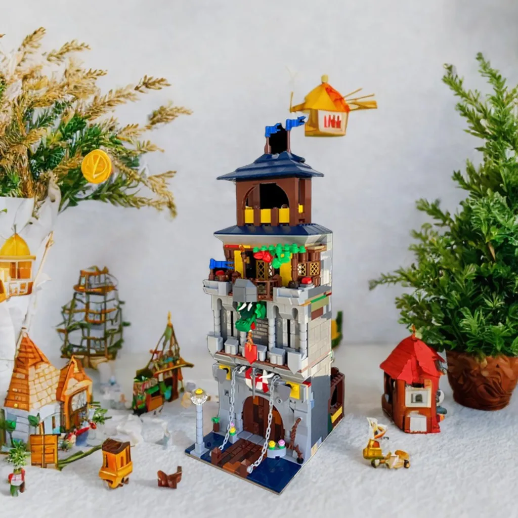 931PCS Dragon's Head Pub MOC Fantasy Themed Tavern Model Education Model Building diy Blocks Birthday Toys Gift
931PCS Dragon's Head Pub MOC Fantasy Themed Tavern Model Education Model Building diy Blocks Birthday Toys Gift
