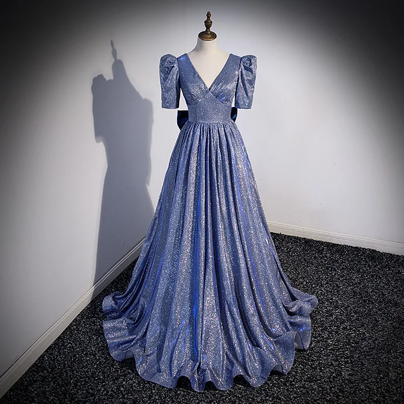 Blue Slimming Evening Gown 2025 New V-neck Starry Sky Gradient Host Vocal Art Exam Beautiful Voice Solo Performance Outfit
Blue Slimming Evening Gown 2025 New V-neck Starry Sky Gradient Host Vocal Art Exam Beautiful Voice Solo Performance Outfit
