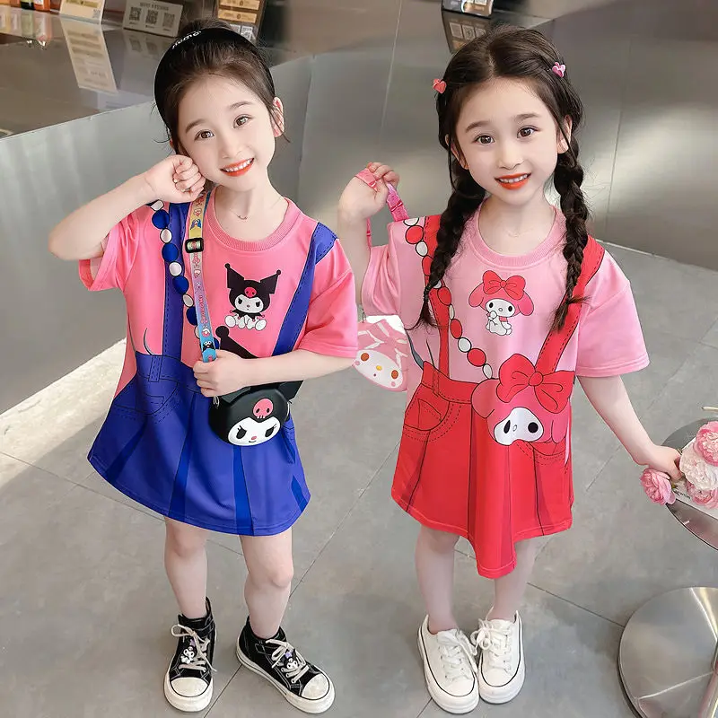 Sweet My Melody Anime Kawaii Sanrio T-Shirt Dress Summer Cute Kuromi Cartoon Baby Print Short-Sleeved Skirt Gifts for Kids
Sweet My Melody Anime Kawaii Sanrio T-Shirt Dress Summer Cute Kuromi Cartoon Baby Print Short-Sleeved Skirt Gifts for Kids